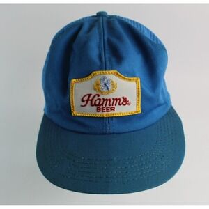 Vintage Hamms Beer Hat Patch Trucker Snapback Mesh Hamm's Minnesota Logo 80's